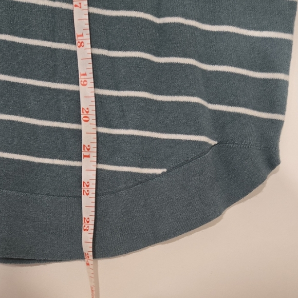 Pink Clover Teal and White Striped Top - Picture 8 of 11